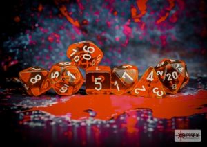 Dés Chessex 23073 : Translucent Orange/White