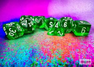 Dés Chessex 23075 : Translucent Green/White