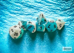 Dés Chessex 26444 : Gemini Teal-White/Black