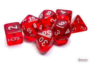 Dés Chessex 23074 : Translucent Red/White