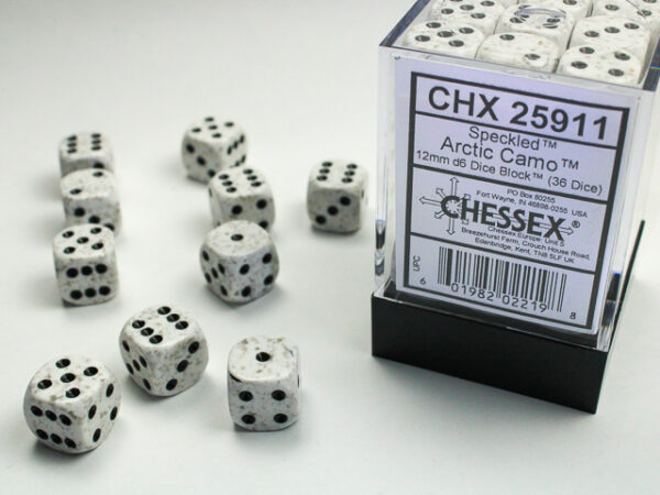 Dés (12mm) - Chessex 25911 : Speckled Arctic Camo